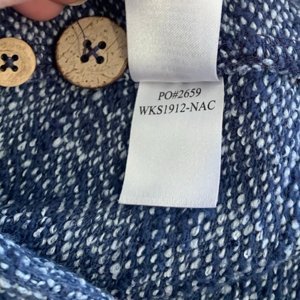 Faherty Women's Inlet Knit Blazer Navy Blue Melange M Soft Jacket Coastal - Picture 9 of 9